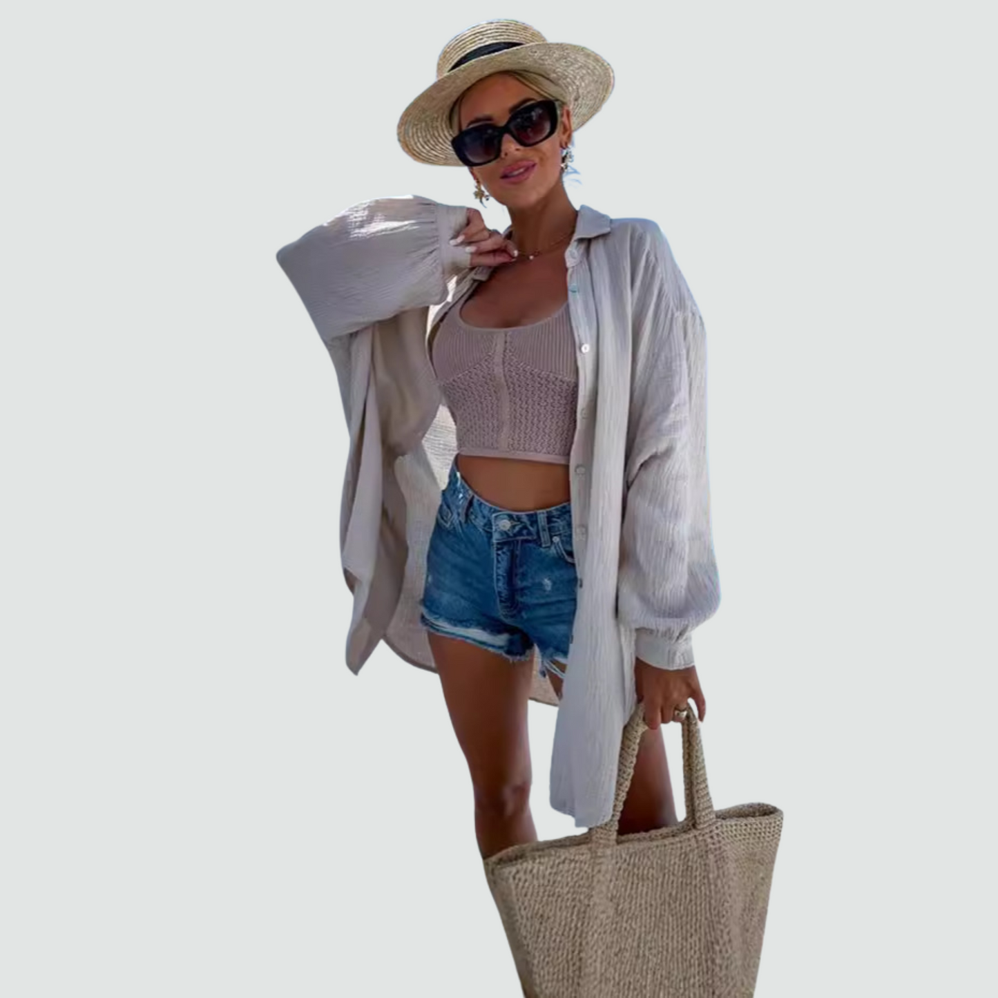 Statement Sequin Eye Oversized Shirt