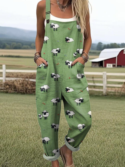 Vintage-Look Sheep Jumpsuit