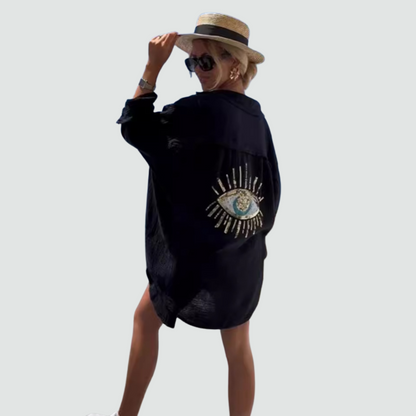 Statement Sequin Eye Oversized Shirt