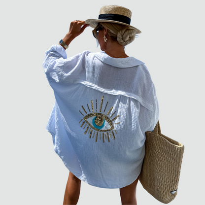 Statement Sequin Eye Oversized Shirt