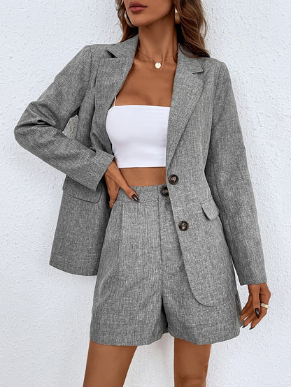 Elegant Blazer-Shorts Suit