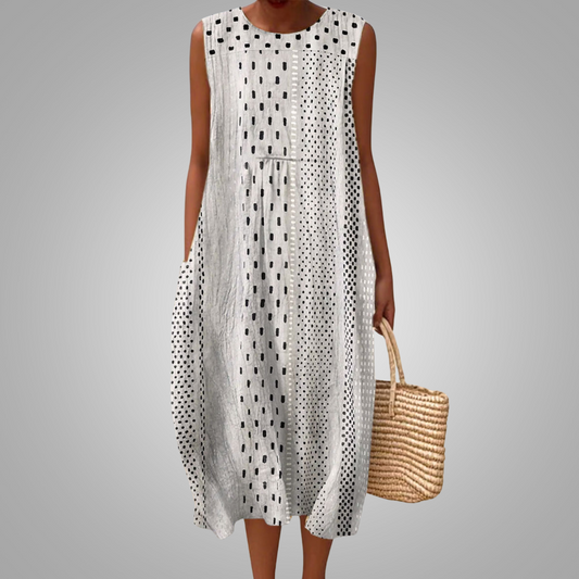 Breezy Monochrome Dot Dress