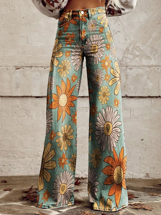 Elegant Daisy Wide-Leg Trousers
