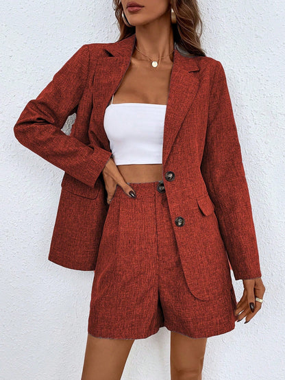 Elegant Blazer-Shorts Suit