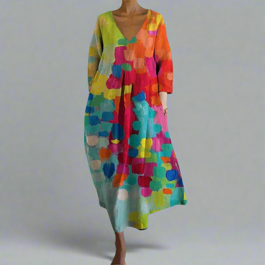Vibrant Comfort V-Neck Dress