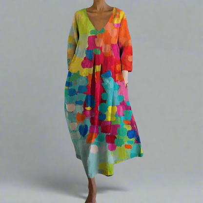 Vibrant Comfort V-Neck Dress