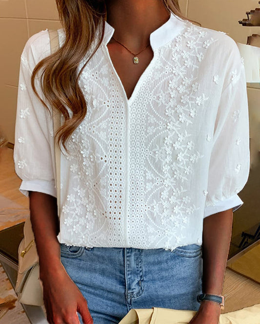 Elegant Puff Sleeve Office Blouse
