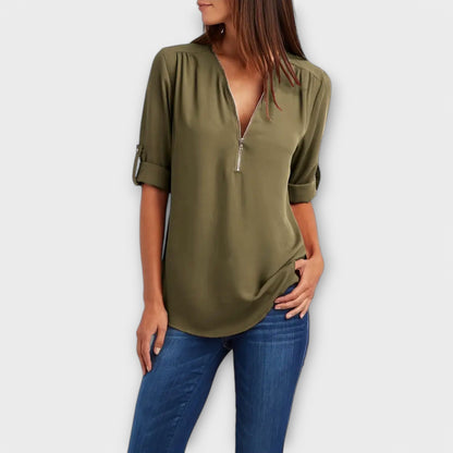 Olivia Relaxed V-Neck Blouse