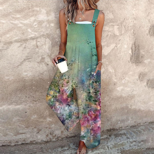 Floral Comfort-Stretch Jumpsuit