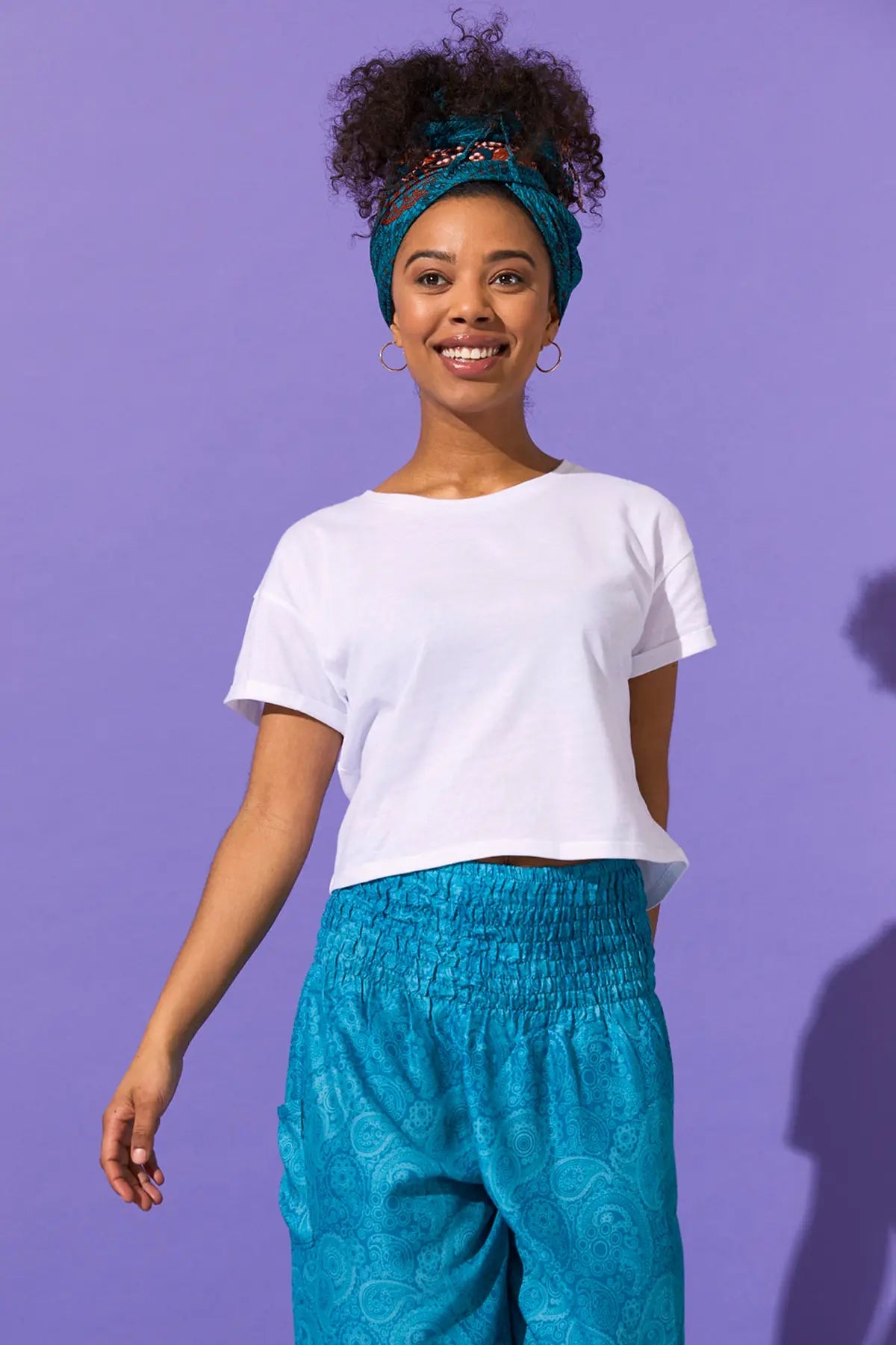 Easy-Waist Harem Trousers