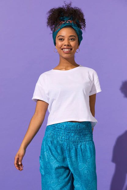 Easy-Waist Harem Trousers