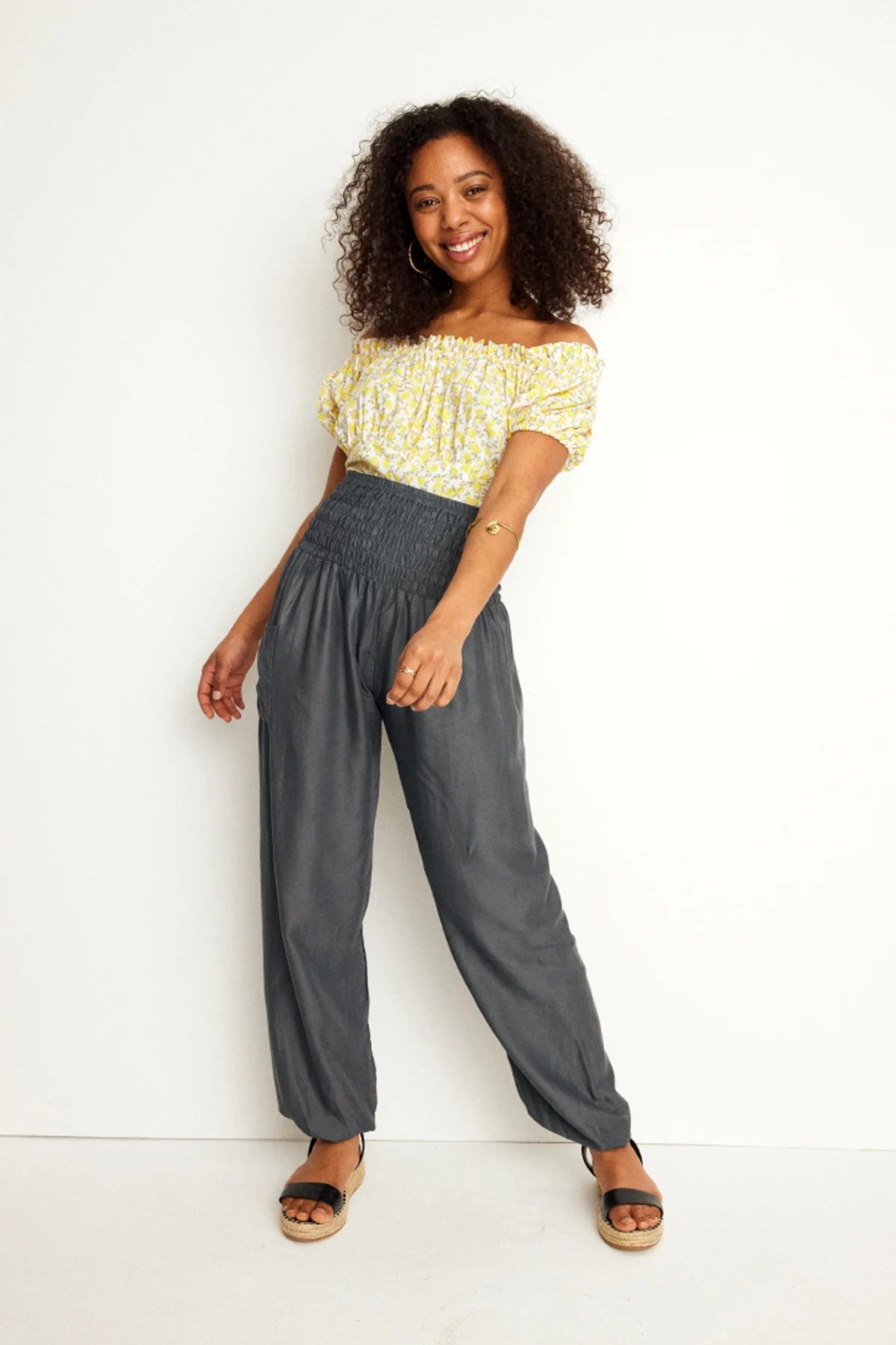Easy-Waist Harem Trousers