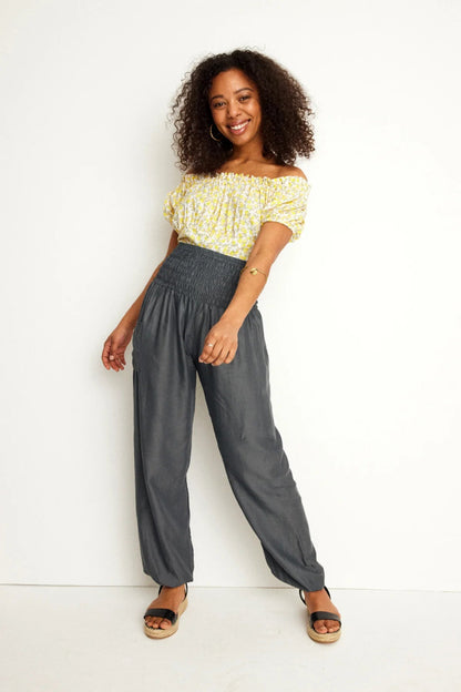 Easy-Waist Harem Trousers
