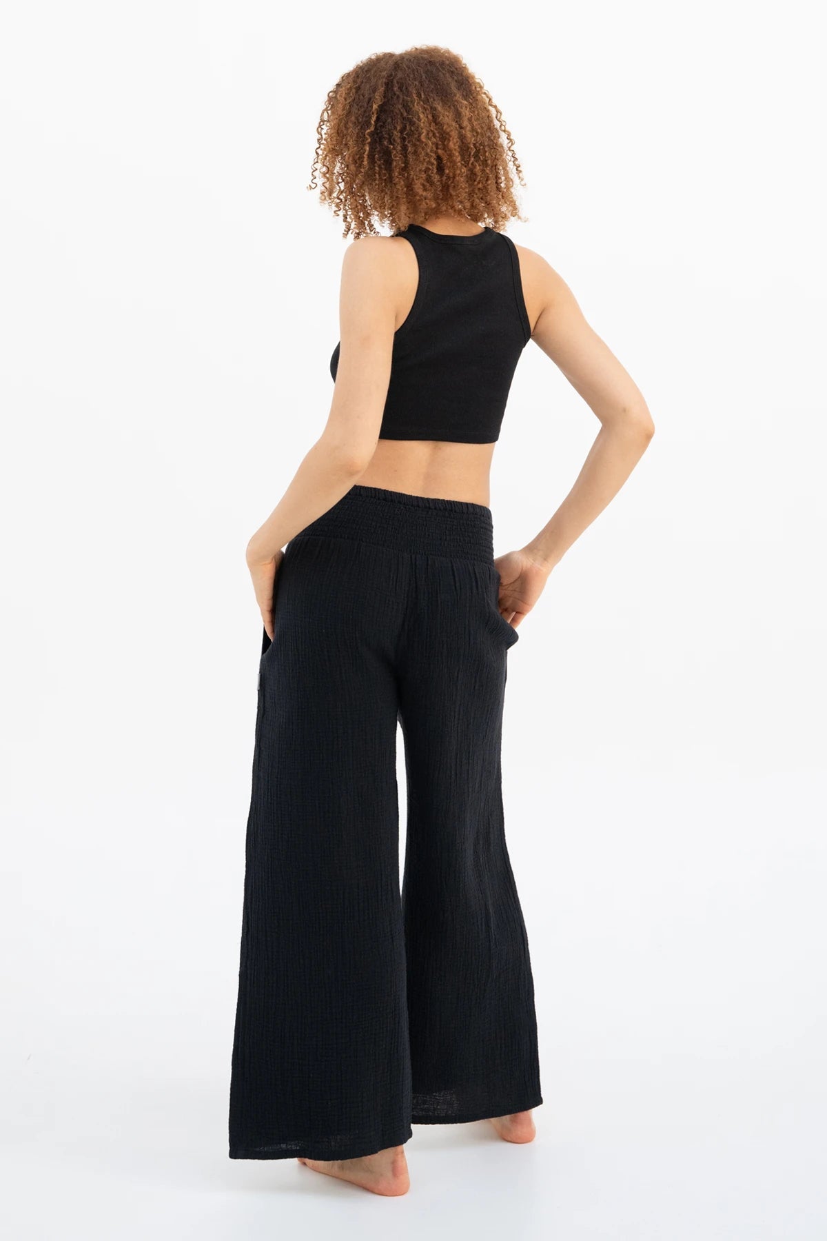 Comfort-Waist Palazzo Trousers