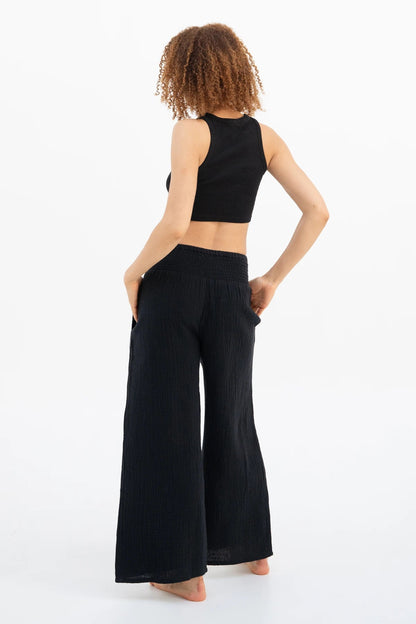 Comfort-Waist Palazzo Trousers