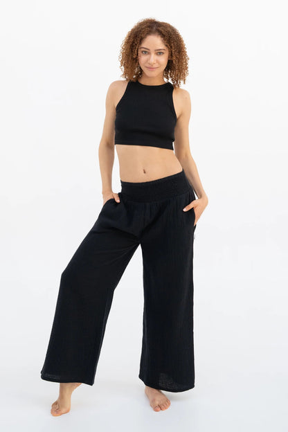 Comfort-Waist Palazzo Trousers