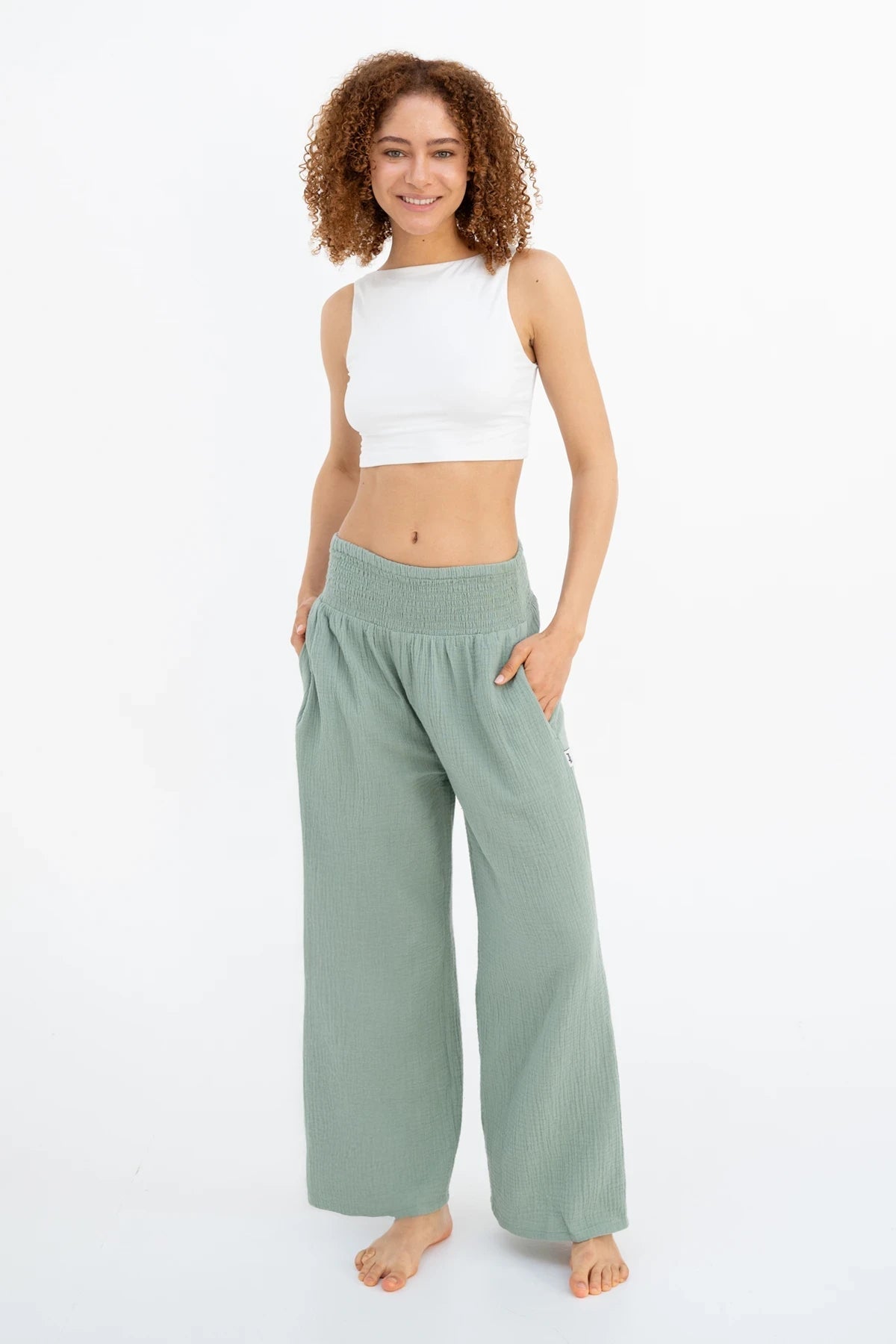 Easy-Waist Palazzo Trousers