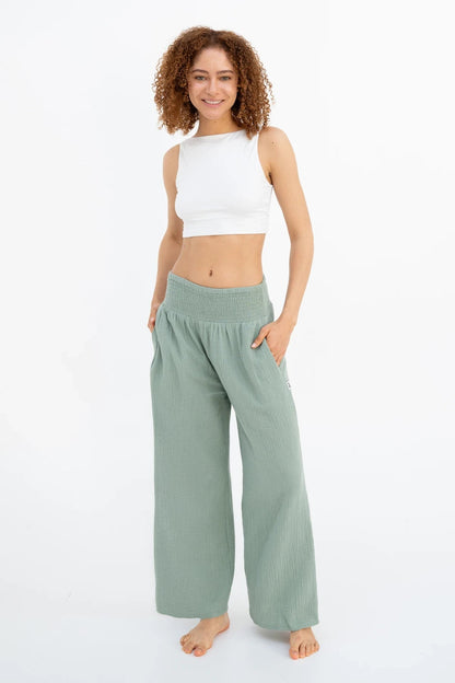 Easy-Waist Palazzo Trousers
