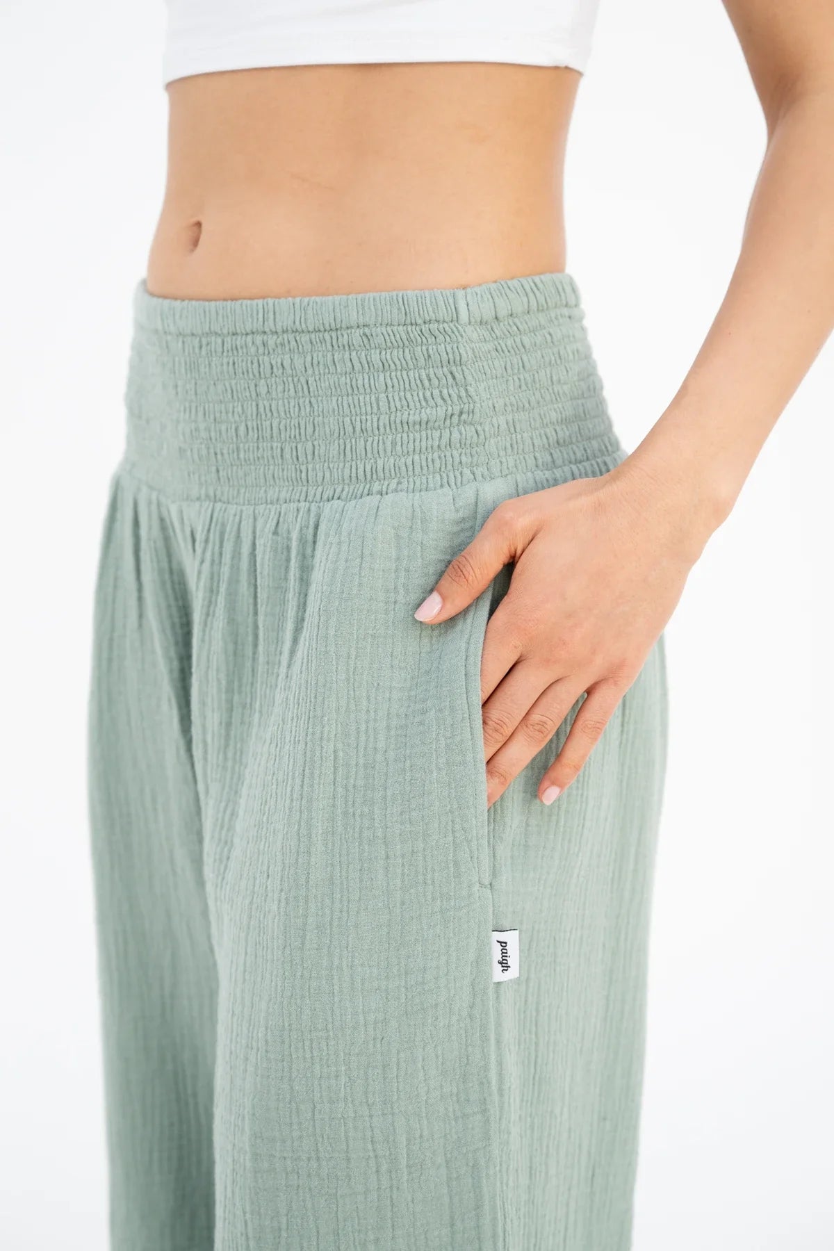 Easy-Waist Palazzo Trousers