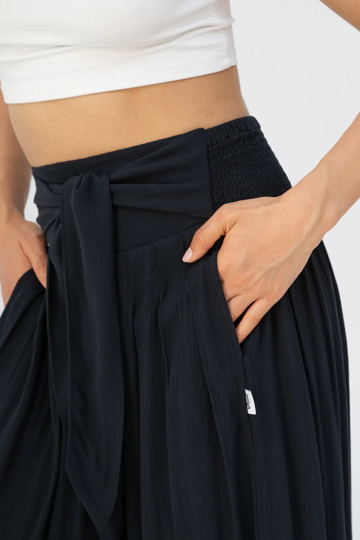 Cooling Tie-Waist Palazzo Trousers