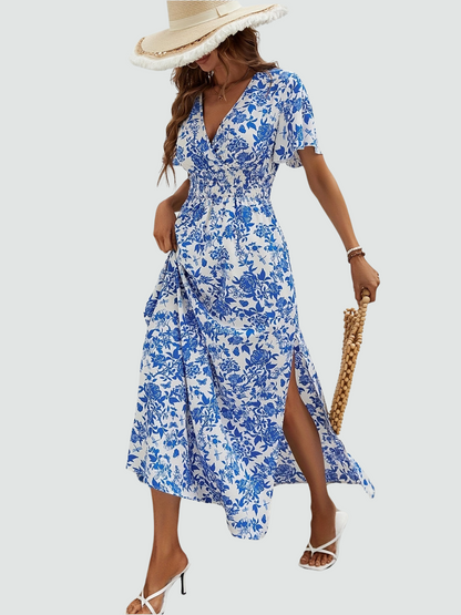 Chic Boho Summer V-Neck Dress
