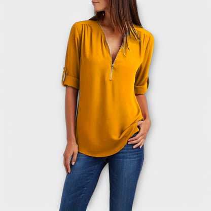 Olivia Relaxed V-Neck Blouse