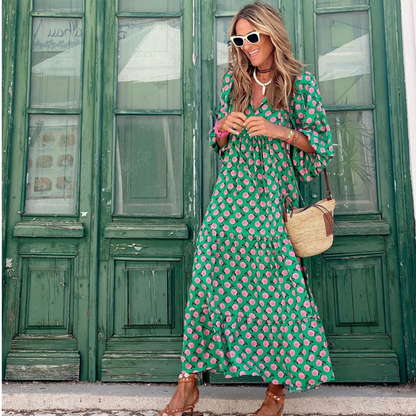 Breezy Geometric Spring Dress
