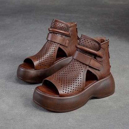 Elegant Comfort Leather Sandals