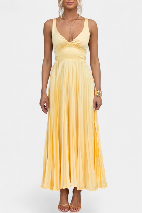 Figure-Skimming Pleated Dress