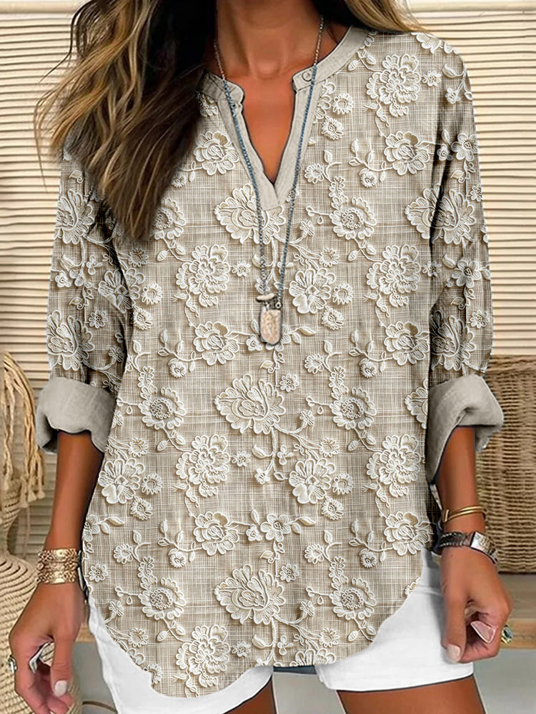 Effortless Floral Comfort Blouse