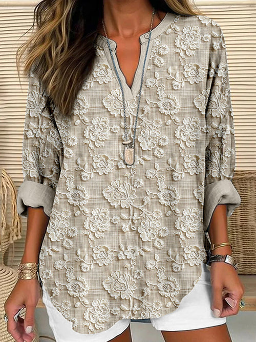 Effortless Floral Comfort Blouse