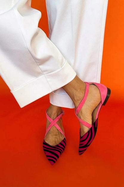 Bold Zebra-Stripe Ballerinas