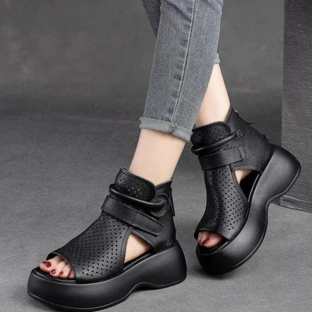 Elegant Comfort Leather Sandals