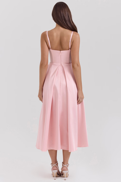 Elegant Satin Midi Dress