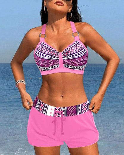 Elegant High-Waist Tankini