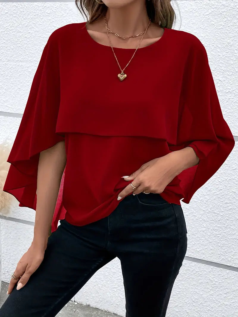 Easy-Care Drape Blouse