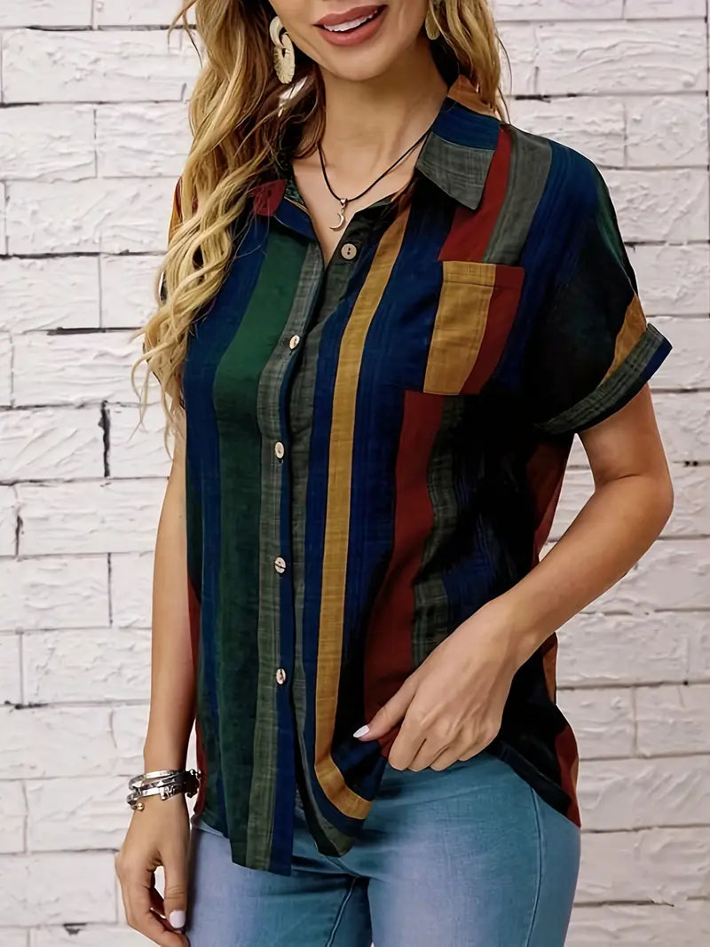 Striped Easy-Care Blouse