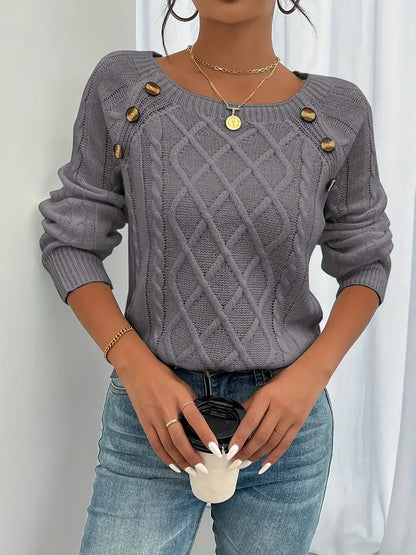 Soft-Touch Button Cardigan