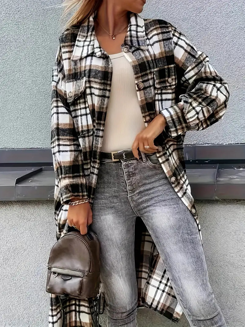 Plaid Soft-Touch Jacket