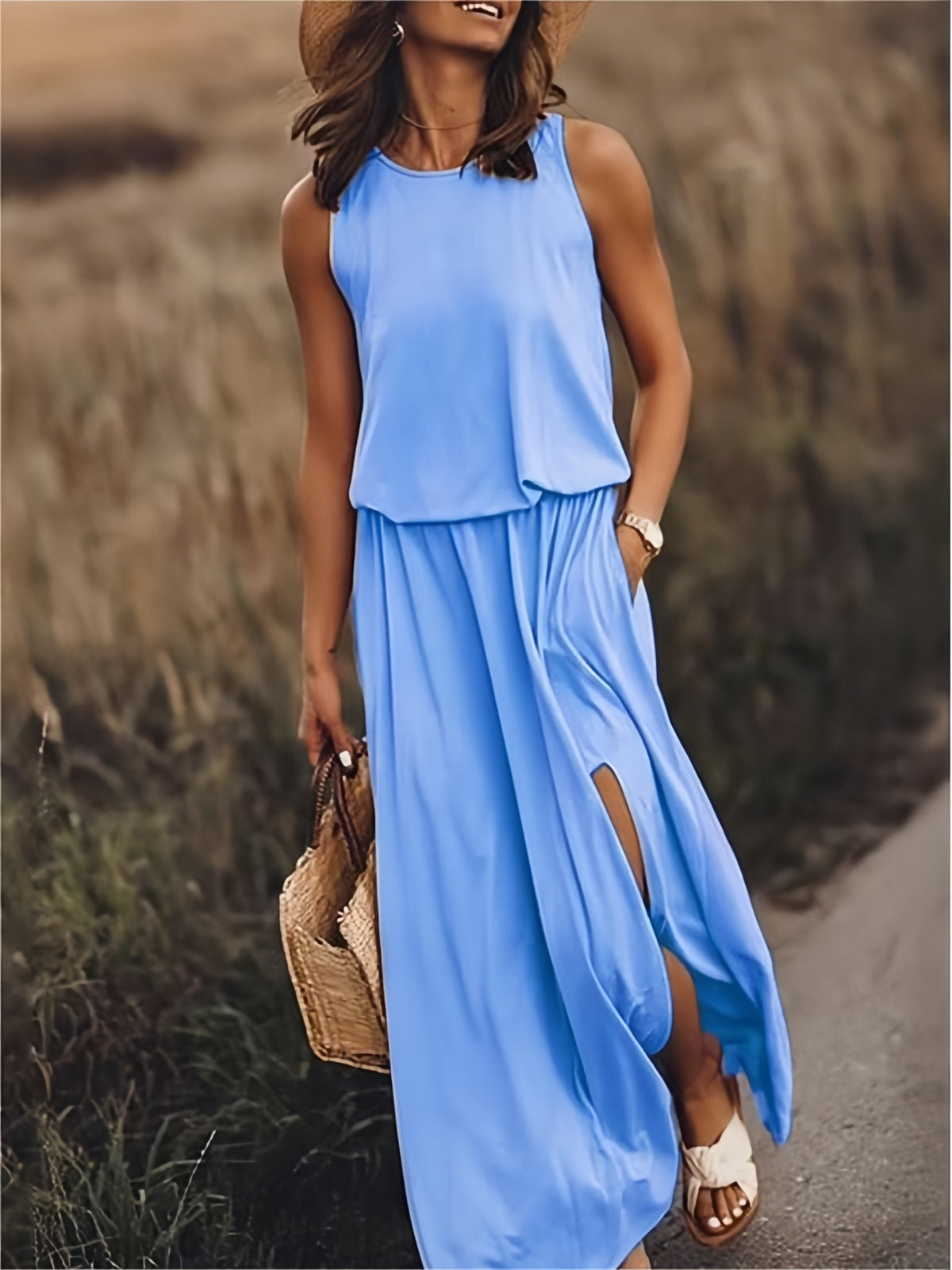 Eco-Soft Boho Maxi Dress