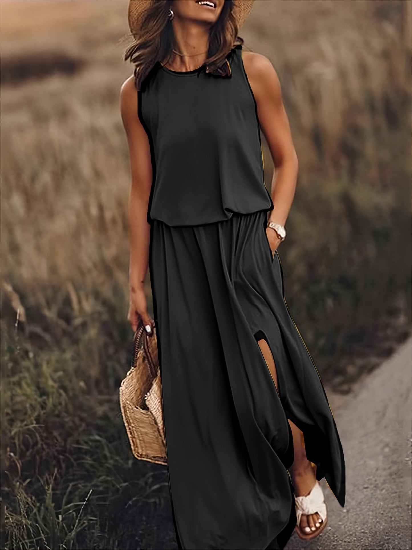 Eco-Soft Boho Maxi Dress