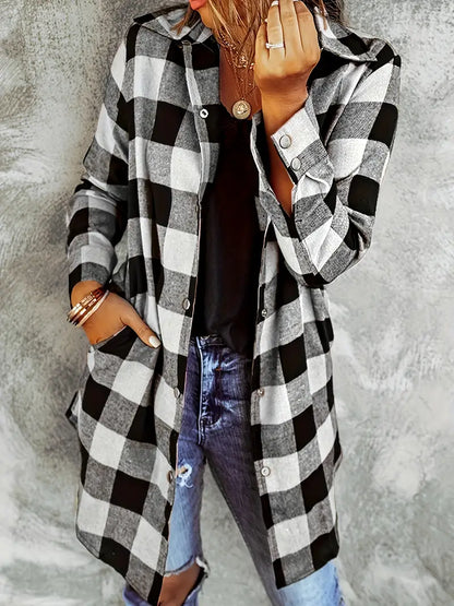 Checked Soft-Stretch Blouse