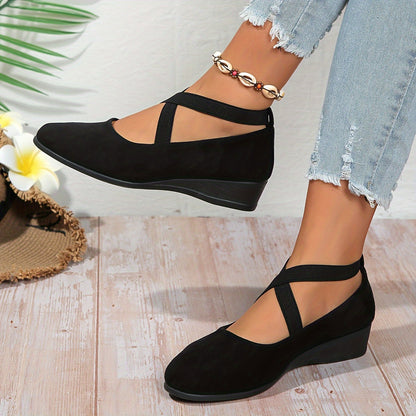 Red Stable-Step Wedge Sandals