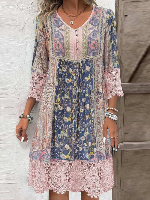 Feminine A-Line Boho Dress