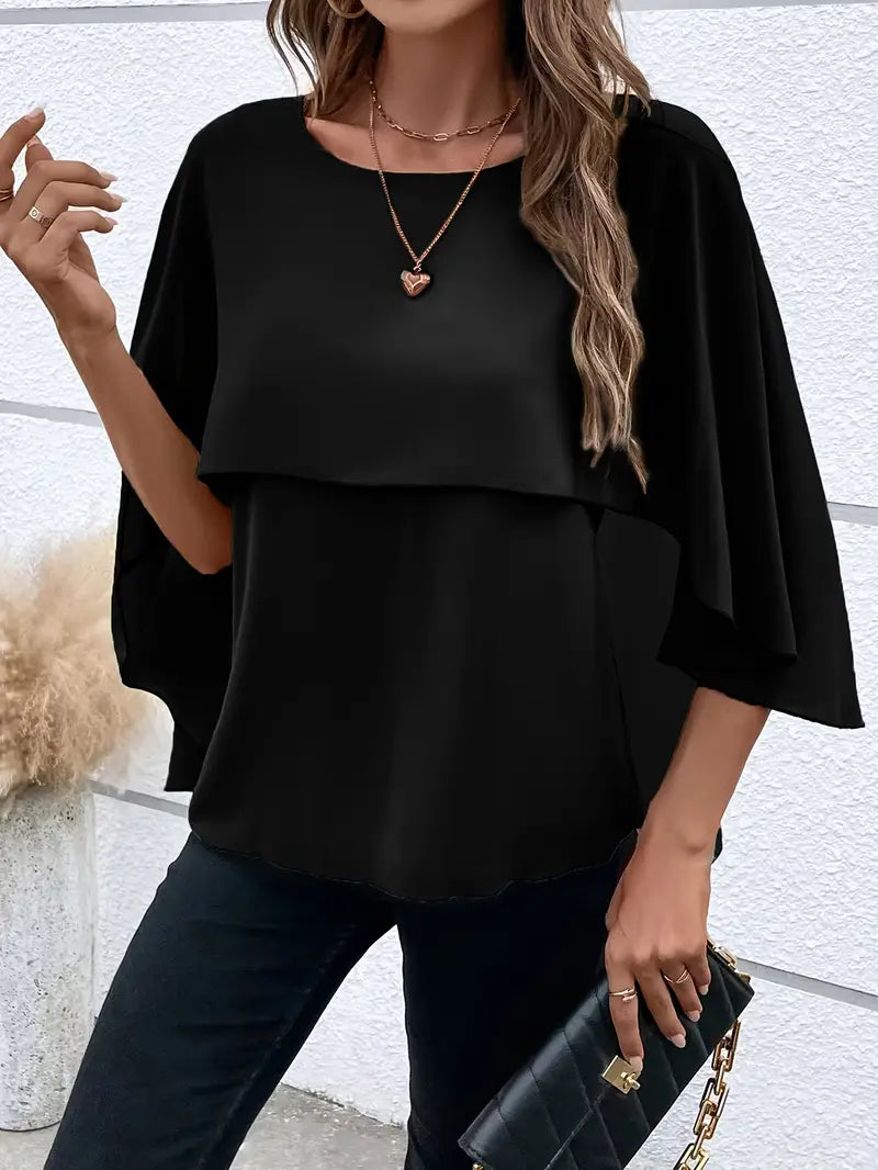Easy-Care Drape Blouse