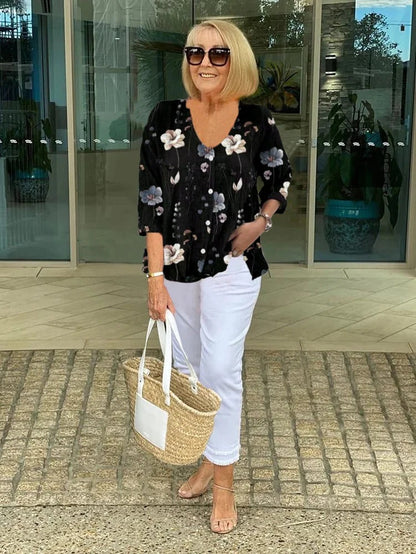 Graceful-Fit Floral Blouse