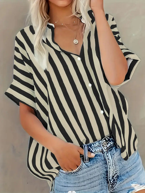 Easy-Care Striped Blouse