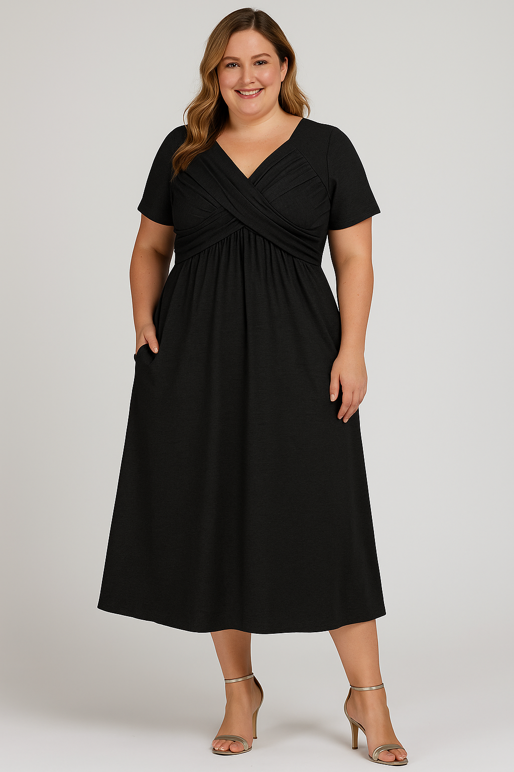 Elegant-Flare Midi Dress