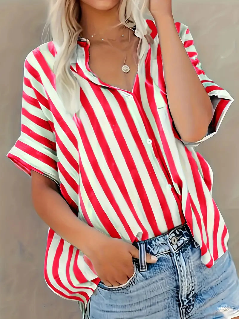 Easy-Care Striped Blouse