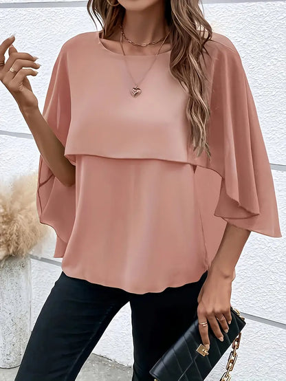 Easy-Care Drape Blouse